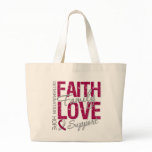 Cancer Inspiring Slogan Collage Head Neck Cancer Large Tote Bag