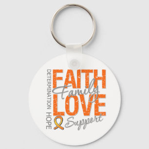 Cancer Inspiring Slogan Collage v2 Kidney Cancer Keychain