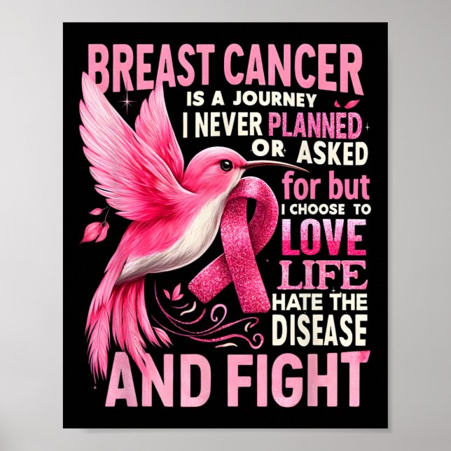 Cancer Is A Journey I Never Planned Breast Cancer  Poster (Front)