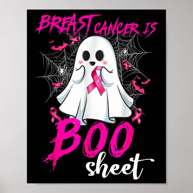 Cancer Is Boo Sheet Halloween Breast Cancer Awaren Poster (Front)