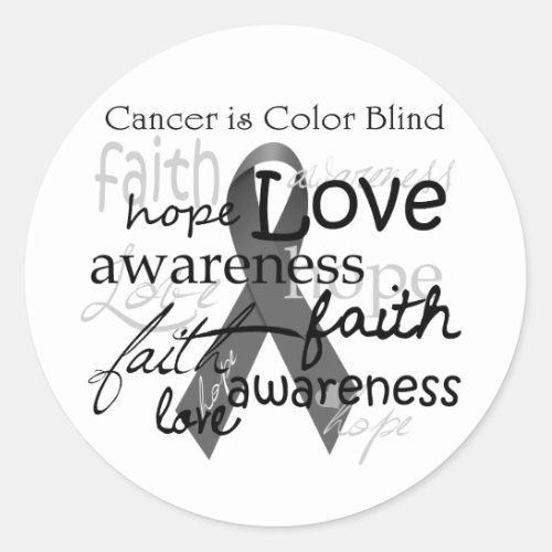 Cancer is Color BLind Classic Round Sticker