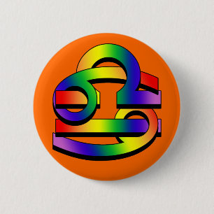 Cancer & Libra GLBT Pinback Button