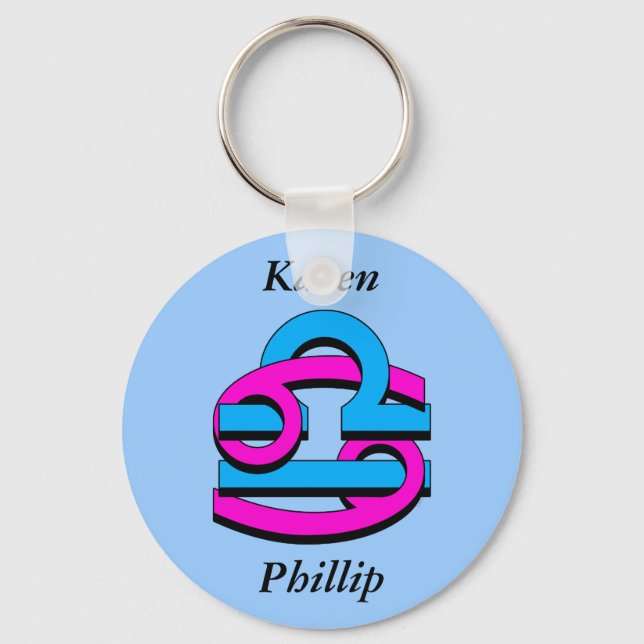 Cancer & Libra PkBl Keychain (Front)
