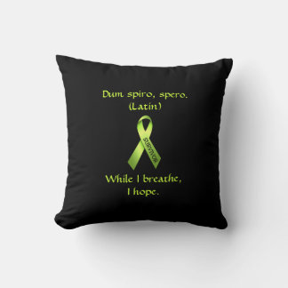 Cancer Lime Green Survivor Ribbon Pillow