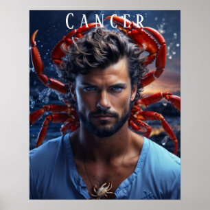 Cancer Male Astrological Poster