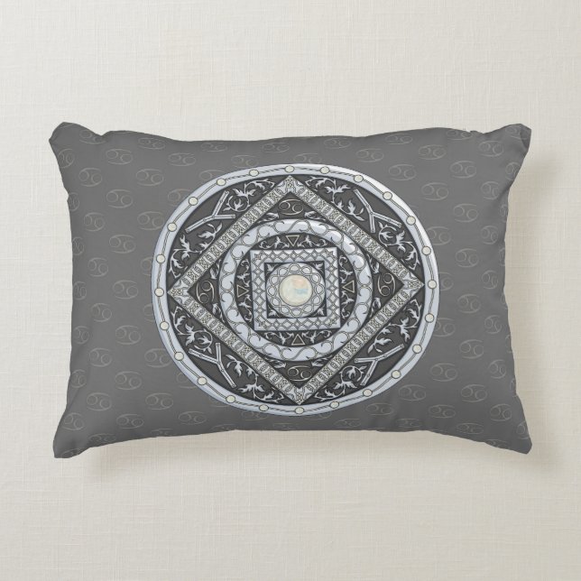 Cancer Mandala Accent Pillow (Front)