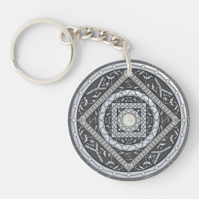 Cancer Mandala Acrylic Keychain (Front)