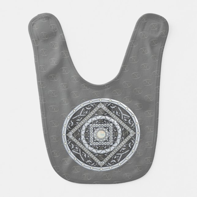 Cancer Mandala Baby Bib (Front)