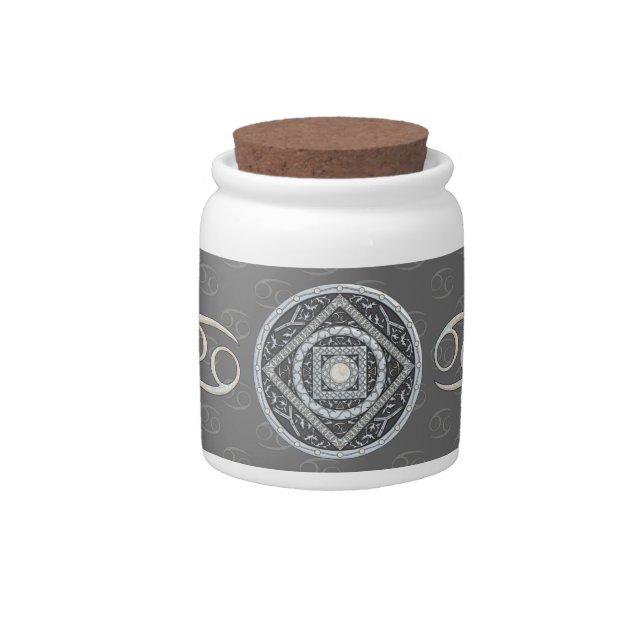Cancer Mandala Candy Jar (Front)