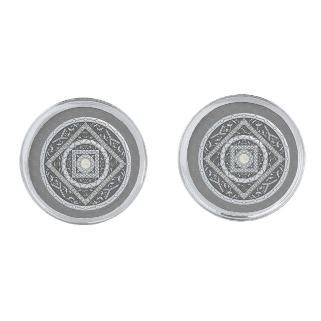 Cancer Mandala Cuff Links (Front)