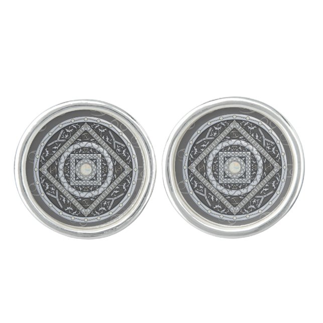 Cancer Mandala Cufflinks (Front)
