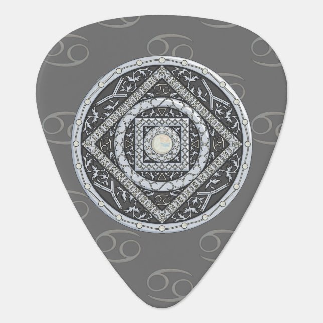 Cancer Mandala Guitar Pick (Front)