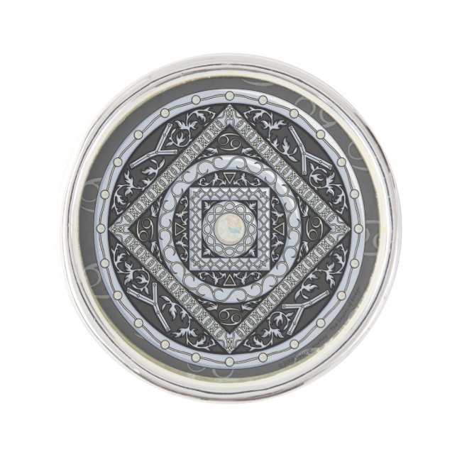 Cancer Mandala Lapel Pin (Front)