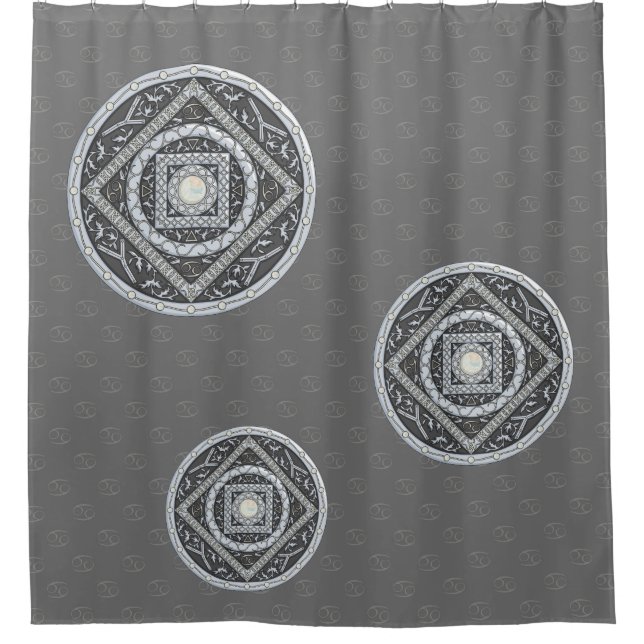Cancer Mandala Shower Curtain (Front)