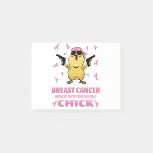 Cancer Messed With The Wrong Chick Breast Cancer Post_it Notes