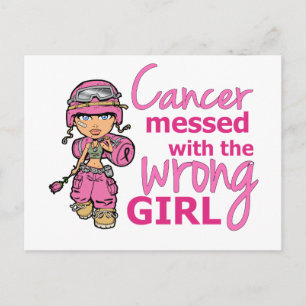 Cancer Messed With The Wrong Girl 2 Breast Cancer Postcard