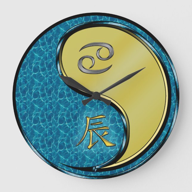 Cancer & Metal Dragon Large Clock (Front)