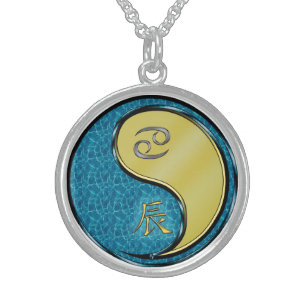 Cancer & Metal Dragon Sterling Silver Necklace