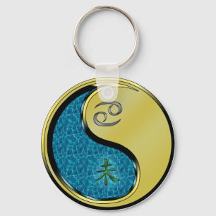 Cancer & Metal Goat Keychain