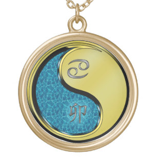 Cancer & Metal Rabbit Gold Plated Necklace