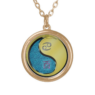 Cancer & Metal Rooster Gold Plated Necklace