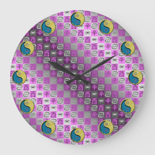 Cancer & Metal Rooster Large Clock