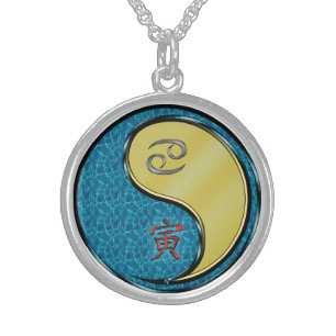 Cancer & Metal Tiger Sterling Silver Necklace