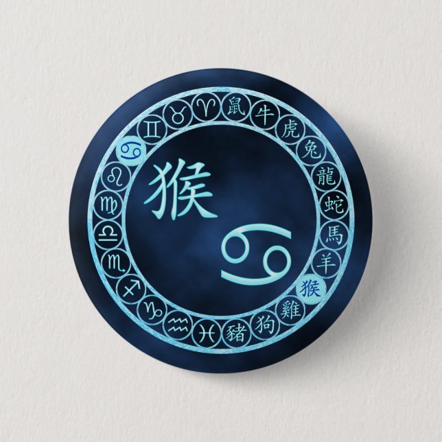 Cancer/Monkey Pinback Button (Front)