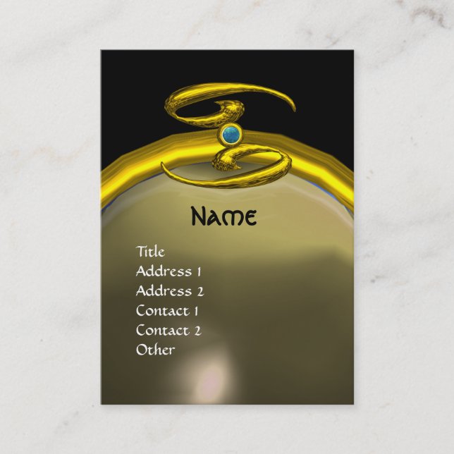 CANCER MONOGRAM opale yellow black grey blue Business Card (Front)