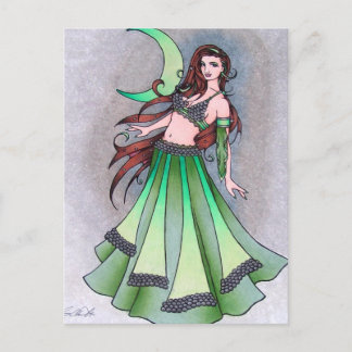 Cancer moon belly dancer postcard
