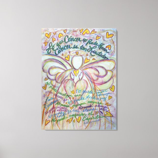 Cáncer No Puede Hacer Angel Canvas Art Painting (Front)