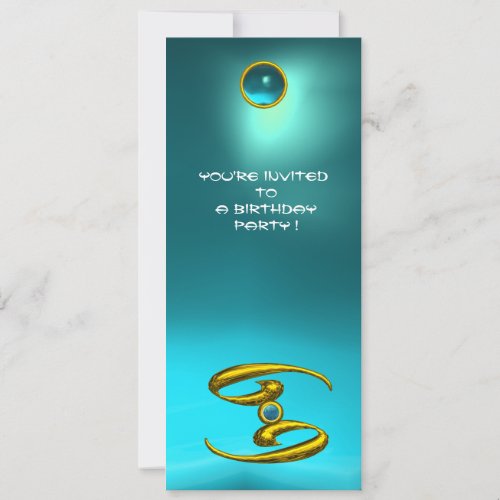 CANCER OPALEaquamarine bright yellow blue Invitation