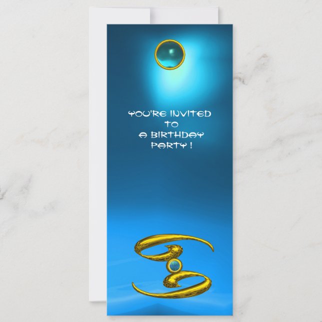 CANCER OPALE,sapphire bright yellow blue Invitation (Front)