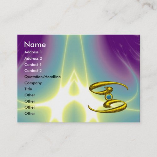 CANCER opale yellow  blue purple Business Card