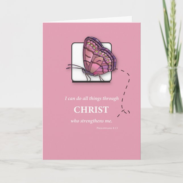 Cancer Patient Get Well Religious Scripture  Card (Front)