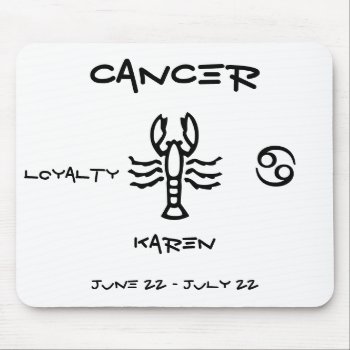 Cancer Personalized Mouse Pad by Lynnes_creations at Zazzle