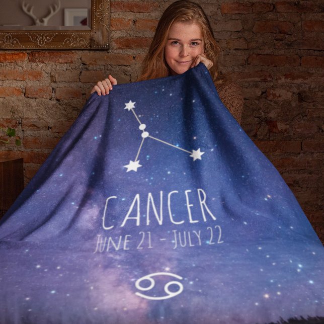 Cancer | Personalized Zodiac Constellation Fleece Blanket (Creator Uploaded)