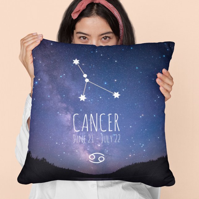 Cancer | Personalized Zodiac Constellation Throw Pillow (Creator Uploaded)