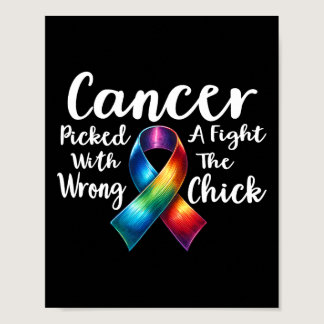 Cancer Picked A Fight With The Wrong Chick Awarene Poster