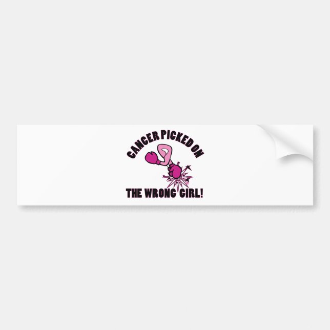 Cancer Picked On The Wrong GIRL! Bumper Sticker (Front)
