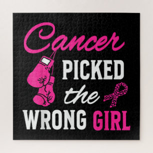 Cancer Picked the Wrong Girl Awareness Jigsaw Puzzle