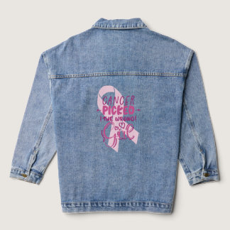 Cancer Picked the Wrong Girl Tri-Blend Shirt Denim Jacket
