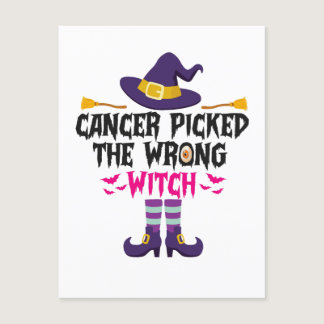 Cancer Picked The Wrong Witch Funny Halloween Gift Postcard