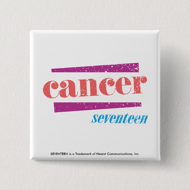 Cancer Pink Pinback Button (Front)