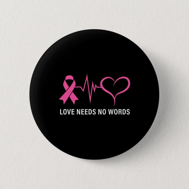 Cancer Pink Ribbon Cancer Awareness  Button (Front)