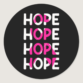 Cancer Pink Ribbon Hope Classic Round Sticker