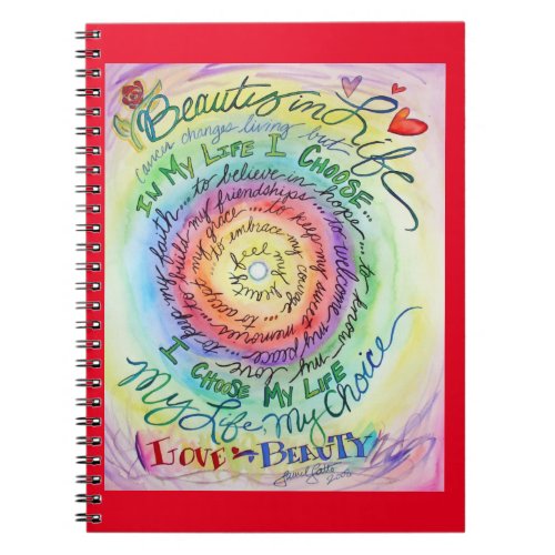Cancer Poem Affirmation Rainbow Journal Notebook