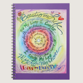 Cancer Poem Affirmation Rainbow Notebook Journal