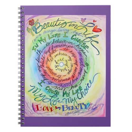 Cancer Poem Affirmation Rainbow Notebook Journal