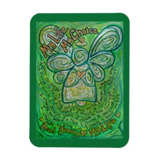 Cancer Poem Green Angel Art Custom Magnet